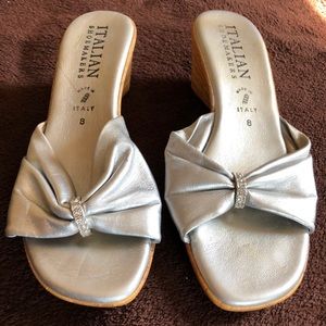 Silver wedge shoes